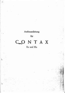 Zeiss Ikon Contax 2 manual. Camera Instructions.